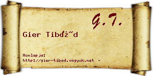 Gier Tibád névjegykártya